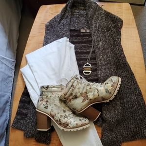 Brown Sleeveless Cardigan